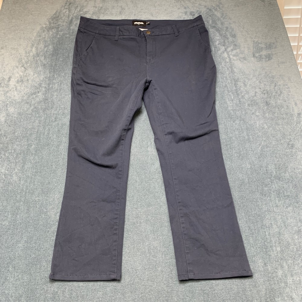 RSQ Skinny Chino Pants Mens 38x30 Navy Blue Flat Front Mid Rise Outdoor Travel